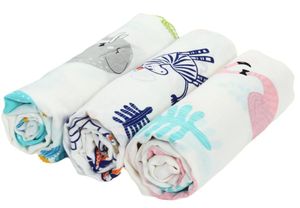 Coperte Swaddling Onlymoon 3 Pack Mussola Baby Swaddle Coperta 100% Cotone Assorbente Ultra Soft Nato Ricezione 2 Strati Garza