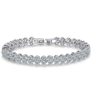Fashion luxury inlaid colorful gemstone Roman bracelet combined cubic zirconia colored diamond crystal zircon party all-match bracelet