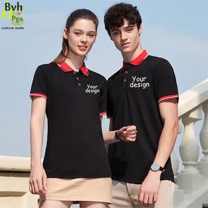 Özelleştirilmiş DIY Polo Gömlek Erkekler ve Kadınlar Kişiselleştirilmiş Kısa Kollu Reklam Ekibi Üniforma Sıradan Top 220623