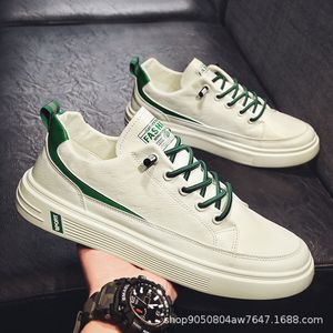 Men's Causal Shoes 2022 New All-match White Shoes Thin Casual Breathable Canvas Pu Shoe Sneakers