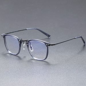 Solglasögon för män fyrkantiga receptbelagda glasögonramar rena titanglasögon myopia optisk sköldpadda acetat klassiska fashionabla receptskådespelar