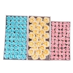 25-50PCS/セット3サイズS/M/Lソープローズ人工花高品質の結婚式の家の装飾アクセサリーソープローズフラワーヘッドT200519