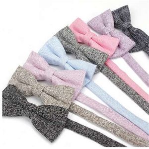 Mode mäns justerbar bomulls vintage fast färg båge tie fjäril bowtie tuxedo bows groom bröllop festtillbehör gåva W220323