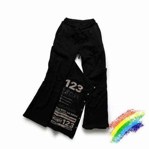 RRR123 Oração de Emergência Calças de Jogging Cargo Calças Homens Mulheres Alta Qualidade Cordão Preto Zíper RRR-123 Calças Geral T220721