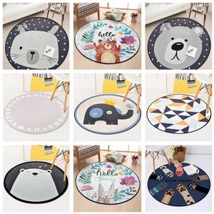 European Geometric Baby Round Carpet For Living Room Children Bedroom Rugs And s Computer Chair Floor Mat Cloakroom Y200417
