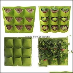 Planters Pots Garden Supplies Patio Lawn Home 9/18/36/64 Pockets Green Grow Bags Planter Vertical Vegetable Living Gardening Seedling Wal