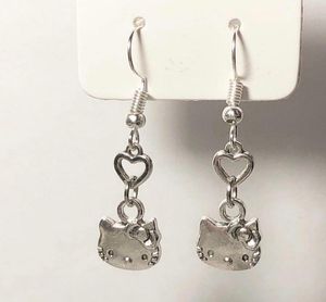 20 paar Gothic Stil Korea Kawaii Herz Katze Anhänger Drop charms Ohrringe Ästhetische mädchen Core Zubehör Kunst Schmuck Geschenke