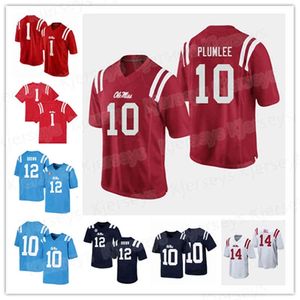 N3740 Custom Ole Miss Rebels College Football Jersey 1 A.J. Brown 10 Eli Manning personalizado costurou qualquer nome Número masculino Mulheres Juntas da juventude 14