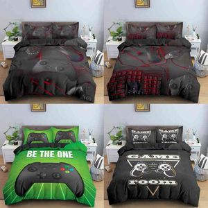 Dzieci chłopcy nastolatki Gamer Pedding Zestaw Gamepad Duvet Cover Gamepad Quilt 3D Printing Queen King