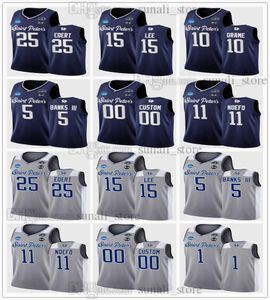 NCAA 25 Doug Edert Jerseys College Basketball Saint Peter's Peacocks 5 Darrial Banks III 11 KC NDEFO 15 Matthew Lee 10 Fousseyni Dime Navy серый университет мужчин женщин