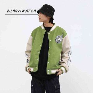 Original Flocking Embroidery Baseball Jacket Män och kvinnor Färg Matcha överdimensionerad vindbrytare Bomber Jacket Loose Hip Hop Coat T220728