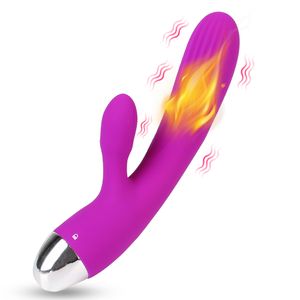 Kaninchen Vibrator Weibliche Wasserdichte G-punkt Klitoris Stimulator Vagina Massager 7 Geschwindigkeit Heizung Dildo sexy spielzeug für frauen