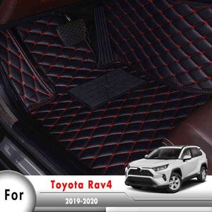 카펫 자동차 바닥 매트 Toyota RAV4 XA50 50 2019 2020 자동 인테리어 커버 액세서리 방수 보호 깔개 가죽 RAV 4 H220415