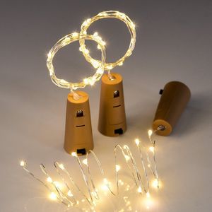 1m dizeler 2m 20led lamba ışık şeklindeki şarap tıpa LED 10led Cork Cam Tel Bakır Bakır Noel Işıkları Parti Led Şişe Pvooh