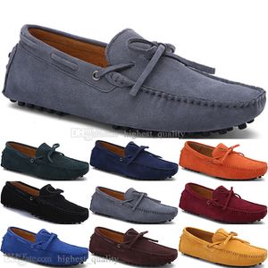 359 New Fashion mens Scarpe casual in pelle Stile britannico primavera Coppia Genuine Peas Scrub uomo Drive Lazy man soprascarpe outdoor comodo traspirante nero giallo