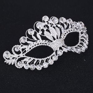 Maschera di lusso in lega di corona con decorazione per feste in maschera con strass di diamanti
