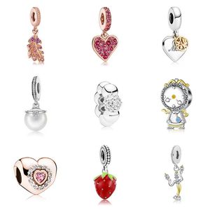 30pcs alloy loose beads fit diy jewelry Pure white pearl pendant strawberry life tree heart charms fit snake chain bangle necklace as gift