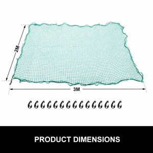 カーオーガナイザーヘビーデューティトラックベッドカーゴネット2m x 3mスモールメッシュホールカラビナー調整可能なストレージピックアップトラックカーに適合