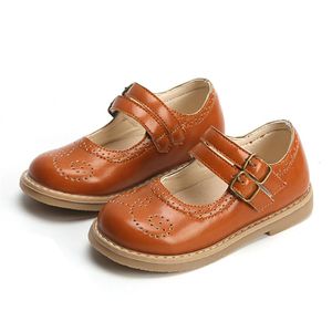 New 2020 Toddler Girls Leather Casual Shoes Spring Summer Strap Children Mary Jane School Uniform Shoes for Kids Flat Dress Shoe236a