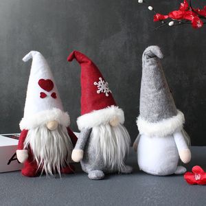 High Cap Gnomes zabawki impreza dostarcza białą brodę Pluszową bez twarzy Lalk Heart Snowflake Winter Festival Decorations Santa Elf Ozdoby 9GL Q2