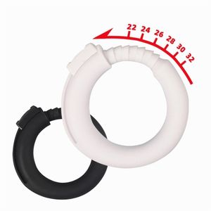 1PC Cock Ring Silicone Penis Rings Delay Ejaculation Adjustable Male Chastity Device WhiteBlack Sex Toys For Men Adult Products 220712