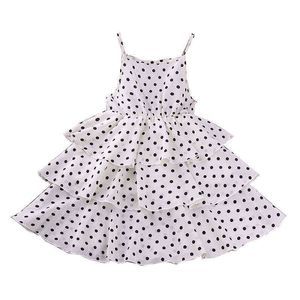 Flickor prinsessan klänning sommarkläder polka prickar slip cupcake klänning söt barn outfit kostym 4-12 år G220518