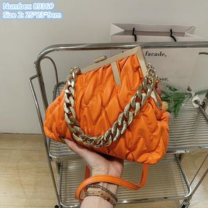 Wholesale ladies shoulder bags small fresh solid color leather handbag trend car sewing plaid chain bag chains decoration women mobile phone coin purse 2 styles 809#