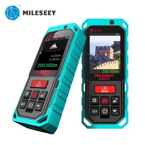 Mileseey Bluetooth كاميرا الأشعة تحت الحمراء Laser RangeFinder 200m قابلة لإعادة الشحن متر Laser T200603