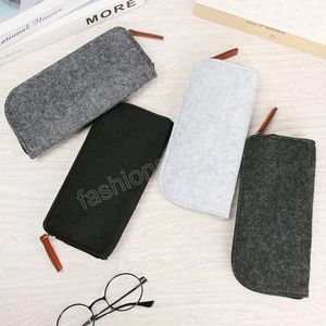 Soft Sunglasses Case Box Multifunctional Wool Felt Cloth Zipper Portable Glasses Case Bag Portatives Protector Eyeglasses Pouch