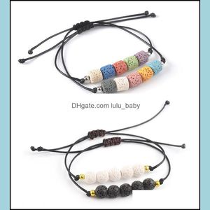 Fios de mi￧angas chakra colorf lava stone stand stand bracelete diy ￓleo