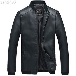 Män PU Läderjacka Motorcykel 4xl Jackor Black Outfit Male Casual Spring Autumn Clothing L220801