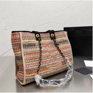 5AFashion Bags Ladies Handbags Large Capacity Handle Chain Fabric Beach Shopping Bag