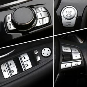 Car Interior Accessories ABS Chrome Button Cover Stickers For BMW Series X3 X4 F10 F07 F06 F12 F13 F01 F02 F20 F30 F32 Car269V