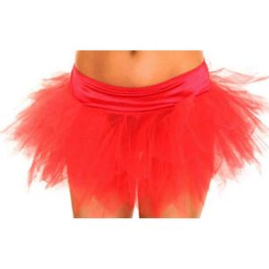 Faldas Red Fluffy Teenage Girl Adult Women Gothic Meshsatin Pettiskirt Tutu Skirt Party Dance Performance Lolita Mini Skirtskir