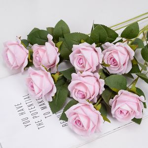 Flores artificiais Valentines presente de seda rosa simulação flor de casamento suprimentos acessórios