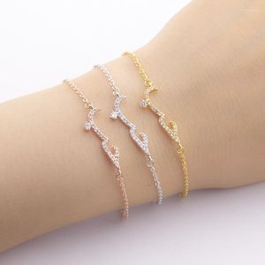 Catena a maglie Citazione in cristallo pieno In arabo Bracciali per le donne Gioielli di fidanzamento Acciaio inossidabile Gold Filled Amicizia Bracciali Donna Trum22