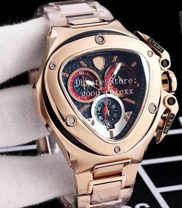 5 Style Herrkronograf VK Quartz Watch Herr 66-årsjubileumsklockor Män Sport Racing Car Rose Gold Läder Takymetre Kalender Auto Date Armbandsur