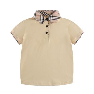 Moda Ragazzi Polo Camicie in cotone tinta unita risvolto manica corta vestiti per ragazzino casual parti superiori estive per bambini