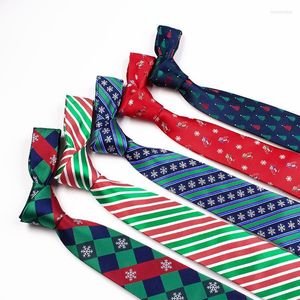 Bow Ties Sitonjwly 7,5 cm Boże Narodzenie dla męskiego Santa Claus Snowflake Nuccte