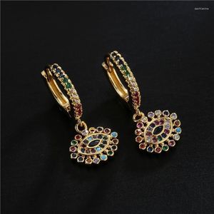 Arrival Cute Gold Color Lovely Eye Dangle Earrings For Women Wedding Jewelry CZ Drop Earring Wholesale & Chandelier