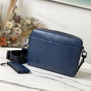 10a L Bag Mens Messenger Bags Duo avtagbar myntväska Crossbody axelväska bokstav blomma präglad tryck kalvskinn blixtlås fyrkantig väska kontor sport m69827 26cm