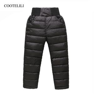 Cootelili Kids menino menino calça de inverno algodão acolchoado calça quente de esqui para crianças calças de inverno para crianças roupas lj201127