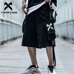 11 BYBBS DARK Hip Hop Cargo Pants Streetwear Men Fashion Loose Casual Pants Summer Cotton Pocket Design Harajuku Shorts 210322
