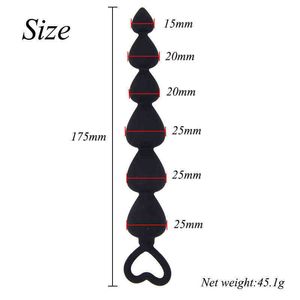 NXY anal Toys Six Bead Pull Silicone Backyard Anal Plug Hot Selling Appliances for Men and Women 220708