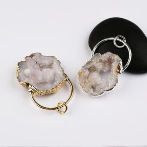 Wholesale druzy earrings gold for sale - Group buy Pendant Necklaces Design Gold Silver Plated Agate Druzy For Women s Earrings And DIY WX2022Pendant