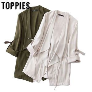 Army Green Trench Coat Women Cardigan Coat 2019 Autumn Asymmetrical Windbreaker Slim midje Streetwear Casacos Femininos T200810