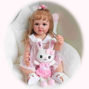 55CM Full Body Silicone Reborn Princeess Betty Toddler Lifelike Handmade 3D Skin Multiple Layers Painting with Visible Veins AA220325
