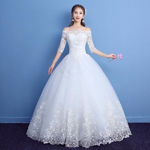 Other Wedding Dresses Classic Half Sleeve Boat Neck Lace Dress Off The Shoulder Appliques Customized Bridal Vestido De Noiva LOther