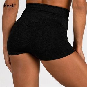 Peeli Booty Seamless Shorts 여성 강출 요가 반바지 피트니스 옷 하이 허리 체육관 짧은 스크런치 엉덩이 매끄러운 레깅스 femme t200412