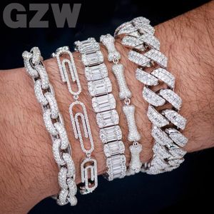 Pulseira de pulseira de link cubano de clipe de bleing de alta qualidade para homens mulheres banhadas de tênis de tênis link pulseras de lanchone